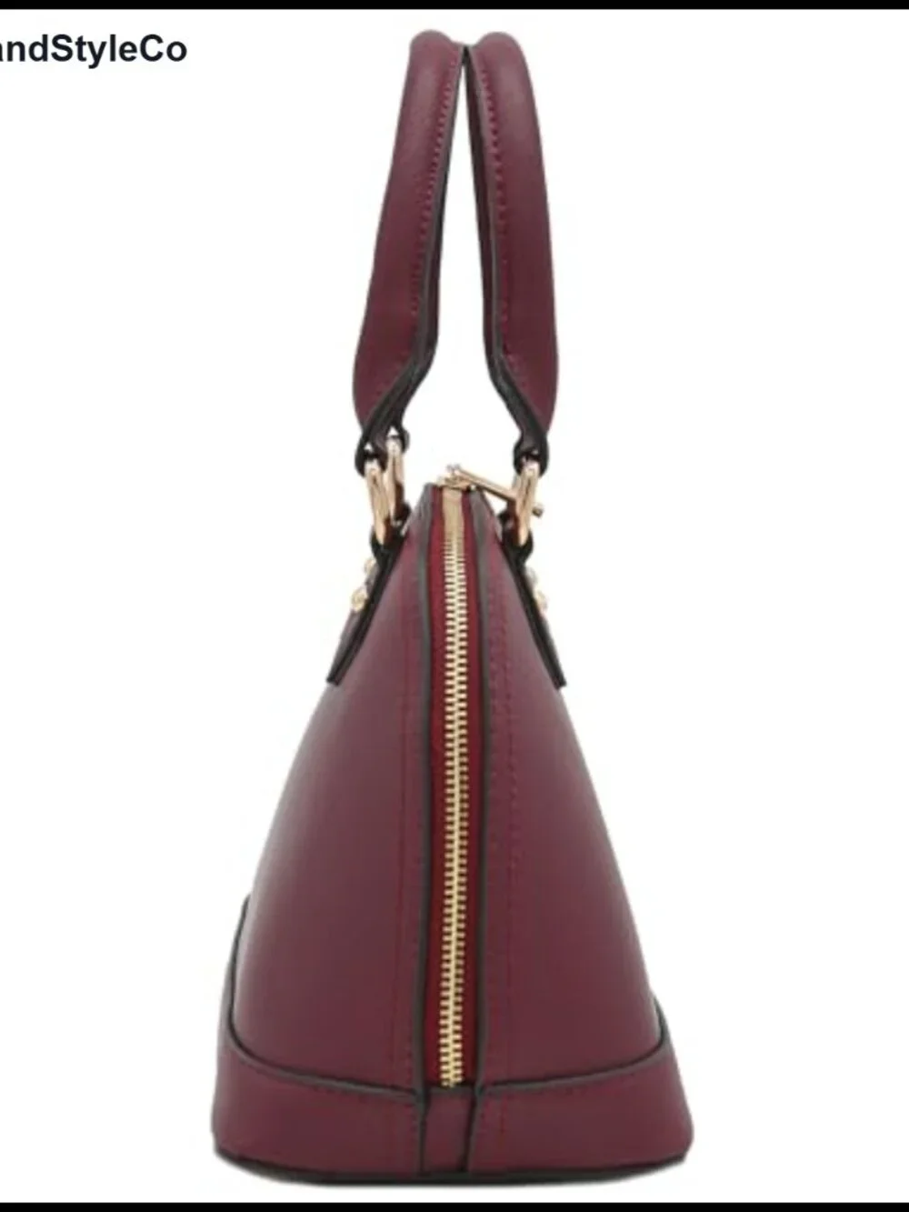Faux Saffiano Leather Dome Satchel Purse Handbag